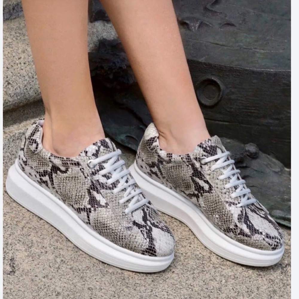 Topshop Faux Snakeskin Sneakers